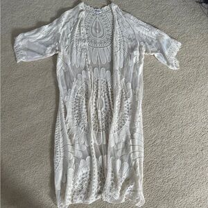 sheer long beach cover up